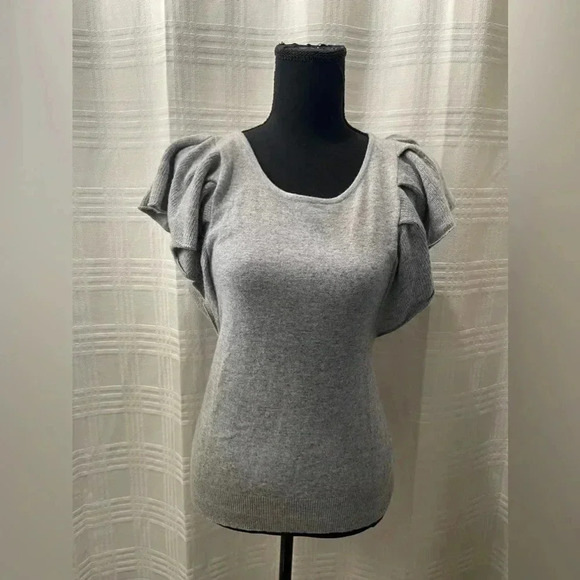 Robin ruffled sleeve wool angora mix shirt - Picture 1 of 7